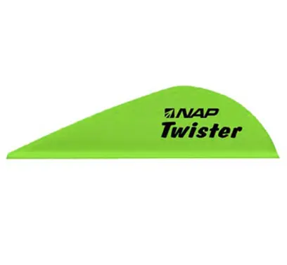 Křidélka na šípy NAP TWISTER WANE 2" (50 mm). Zelená barva. Balení obsahuje 36 ks.